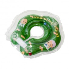BABY SWIMMER Круг для купания ( 3-12кг) Зеленый Полуцвет+внутри погремушка 
